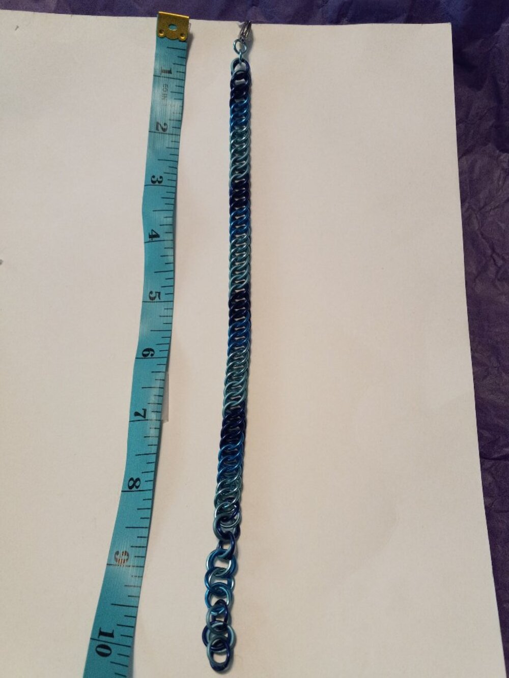 Monochromatic Blue Chain Mail bracelet - Picture 5 of 5